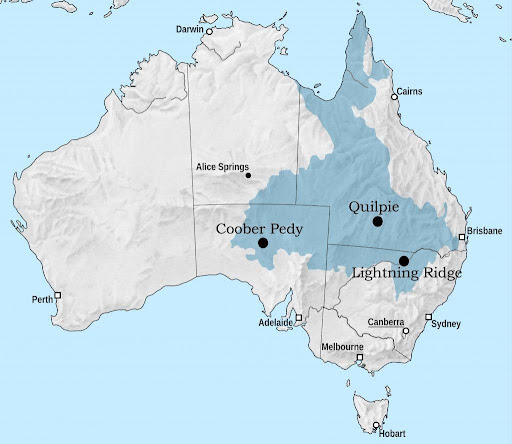 australian opal map