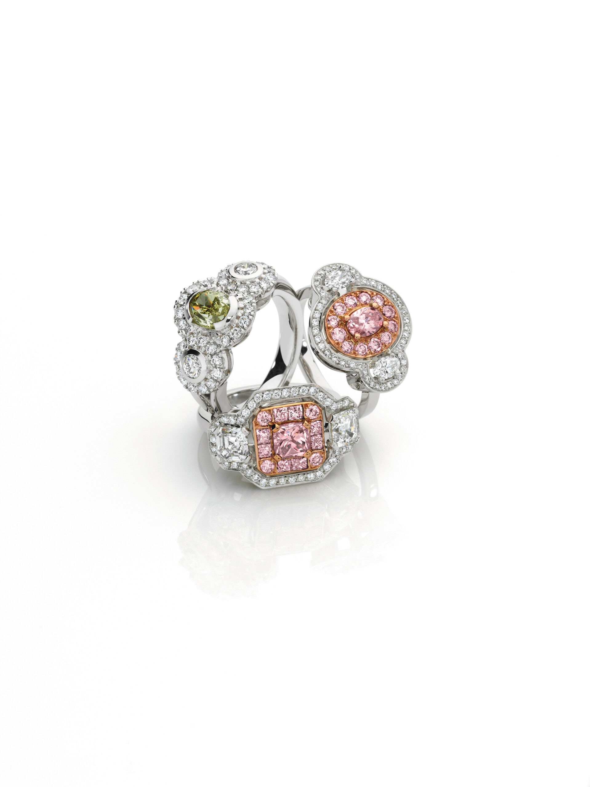 pink diamond rings